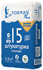 Штукатурка гипсовая ручного нанесения FORMAN № 15 белый 25 кг  – 1