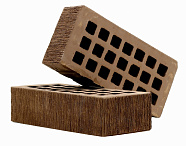 Кирпич облицовочный Темно-коричневый одинарный бархат ЖКЗ – 7