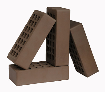 Кирпич облицовочный Темно-коричневый одинарный гладкий ЖКЗ – 9