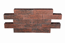 Кирпич гиперпрессованный одинарный Красный Берилл рустированный ложок СПК – 4