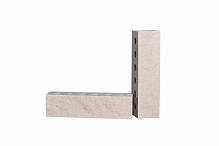 Кирпич гиперпрессованный брусок Белый Кварц рустированный ложок СПК – 2