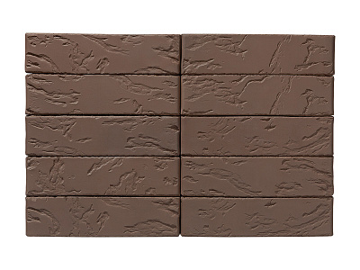 Кирпич облицовочный коричневый одинарный рустик ЖКЗ – 2