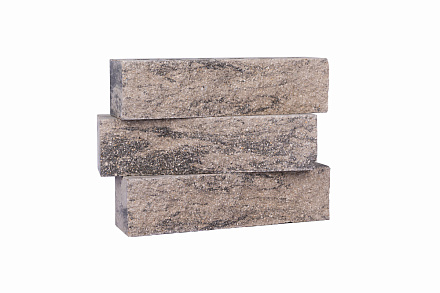 Кирпич гиперпрессованный одинарный Серый Обсидиан рустированный угол СПК – 3