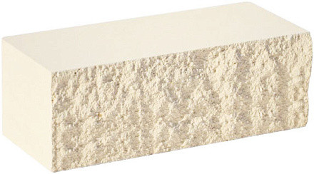 Кирпич гиперпрессованный полуторный М-250 белый рустированный ложок  – 1