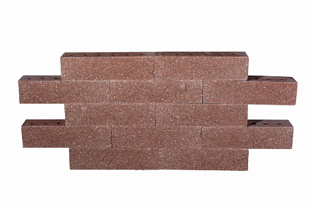 Кирпич гиперпрессованный одинарный Коричневый Топаз рустированный угол СПК – 4
