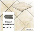 Клинкерный угловой подступенок Stroeher KERAPLATTE ROCCIA X 920 weizenschnee, 157х60х60х11  – 1