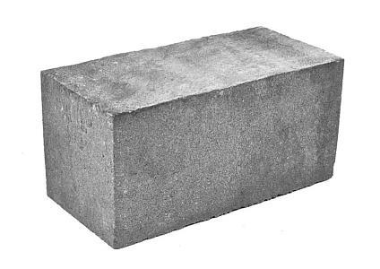 Блок пескобетонный стеновой полнотелый фундаментный (ФБС) 390x188x190  – 1
