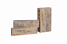 Кирпич гиперпрессованный одинарный Темный Янтарь рустированный ложок СПК – 2