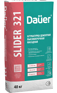 Штукатурка цементная высокопрочная фасадная SLIDER 321 40 кг – 1