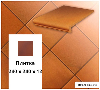 Клинкерная напольная плитка  Stroeher KERAPLATTE TERRA 307 weizengelb, 240х240х12  – 1