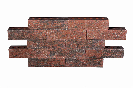 Кирпич гиперпрессованный одинарный Красный Берилл рустированный ложок СПК – 4