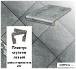 Клинкерный плинтус ступени левый  Stroeher KERAPLATTE ROCCIA 840 grigio, длина стороны угла 290  – 1
