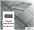 Клинкерный угловой подступенок Stroeher KERAPLATTE ROCCIA 840 grigio, 157х60х60х11  – 1