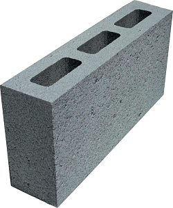Блоки пескобетонные перегородочные 3-х пустотные 390x188x90  – 1