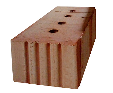 Кирпич строительный полнотелый с тех.пустотами полуторный М-150 рифленый Смоленский КЗ – 1