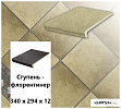 Клинкерная ступень-флорентинер Stroeher KERAPLATTE ROCCIA 835 sandos, 340х294х12  – 1