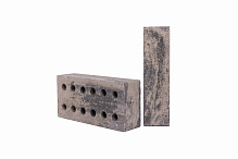 Кирпич гиперпрессованный одинарный Серый Обсидиан гладкий СПК – 8