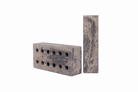 Кирпич гиперпрессованный одинарный Серый Обсидиан гладкий СПК – 8