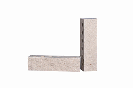 Кирпич гиперпрессованный брусок Белый Кварц рустированный ложок СПК – 2