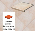 Клинкерная угловая ступень -флорентинер Euramic CADRA E 520 sare, 345х345х12 – 1