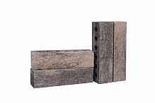 Кирпич гиперпрессованный одинарный Серый Обсидиан рустированный ложок СПК – 2
