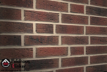 Плитка фасадная клинкерная Feldhaus Klinker R685WF17 Sintra carmesi nelino рельефная, 210x52x17  – 3