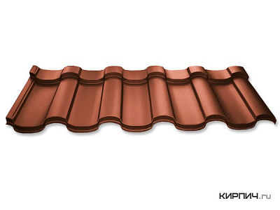 Металлочерепица Ruukki Finnera RR 750 tile red Purex 0,5 мм – 1