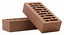 Кирпич облицовочный коричневый одинарный гладкий  – 2