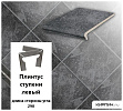 Клинкерный плинтус ступени левый  Stroeher KERAPLATTE ROCCIA 845 nero, длина стороны угла 290  – 1