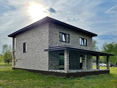 Кирпич гиперпрессованный одинарный Серый Обсидиан гладкий СПК – 11