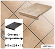 Клинкерная ступень-флорентинер Stroeher KERAPLATTE AERA 750 rubeo, 340х294х12  – 1