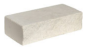 Кирпич гиперпрессованный одинарный М-250 белый мрамор рустированный ложок  – 1