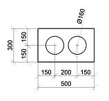 О-блок газосиликатный Д500 500х250х300 2d160 ISTKULT – 2