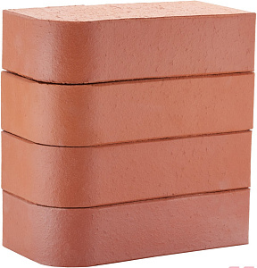 Кирпич облицовочный красный одинарный гладкий полнотелый угловой R-60 М-400 ЛСР – 1