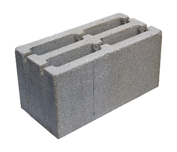 Блок пескобетонный стеновой серый Д 1450 4-х пустотный СКЦ-4Л 390x188x190  – 1