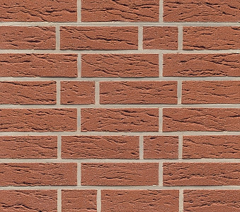 Плитка фасадная клинкерная Feldhaus Klinker R435DF9 Carmesi mana рельефная, 240x52x9  – 1