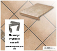 Клинкерный плинтус ступени левый  Stroeher KERAPLATTE AERA  750 rubeo, длина стороны угла 290 , 294х73х8  – 1