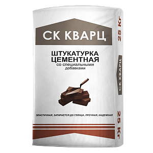 Штукатурка цементная МН 25 кг. Кварц – 1