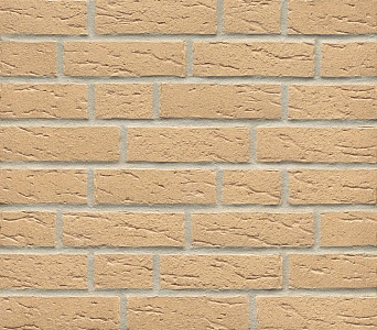 Плитка фасадная клинкерная Feldhaus Klinker R692WDF14 Sintra crema  рельефная, 215x65x14  – 1