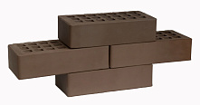 Кирпич облицовочный Темно-коричневый одинарный гладкий ЖКЗ – 8