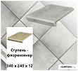 Клинкерная ступень-флорентинер Stroeher KERAPLATTE ROCCIA 837 marmos, 340х240х12  – 1