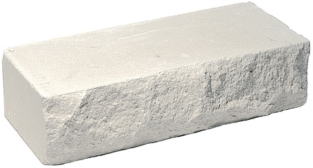 Кирпич гиперпрессованный одинарный М-250 белый рустированный ложок  – 1