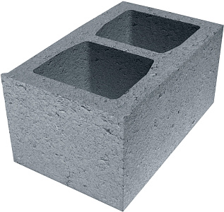Блок пескобетонный стеновой 2-х пустотный 390x188x240  – 1