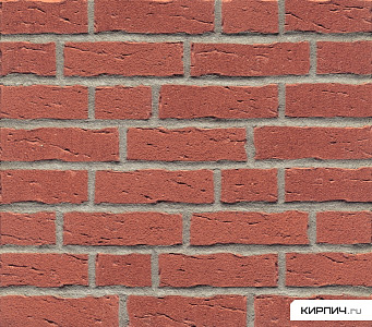 Плитка фасадная клинкерная Feldhaus Klinker R694NF14 Sintra carmesi  рельефная, 240x71x14  – 1