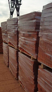 Кирпич строительный полнотелый с тех.пустотами одинарный М-150 рифленый Кимовский завод – 4