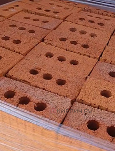 Кирпич строительный полнотелый с тех.пустотами полуторный М-150 рифленый Кимовский завод – 4