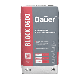Клей для блоков монтажный тонкошовный QUADER* D600 Dauer , 40 кг – 1