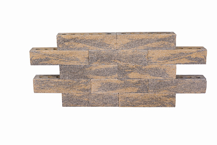 Кирпич гиперпрессованный одинарный Темный Янтарь рустированный угол СПК – 3