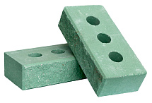 Кирпич гиперпрессованный одинарный Зеленый Премиум рустированный ложок – 6