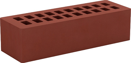 Кирпич облицовочный Бордовый евро гладкий  – 1
